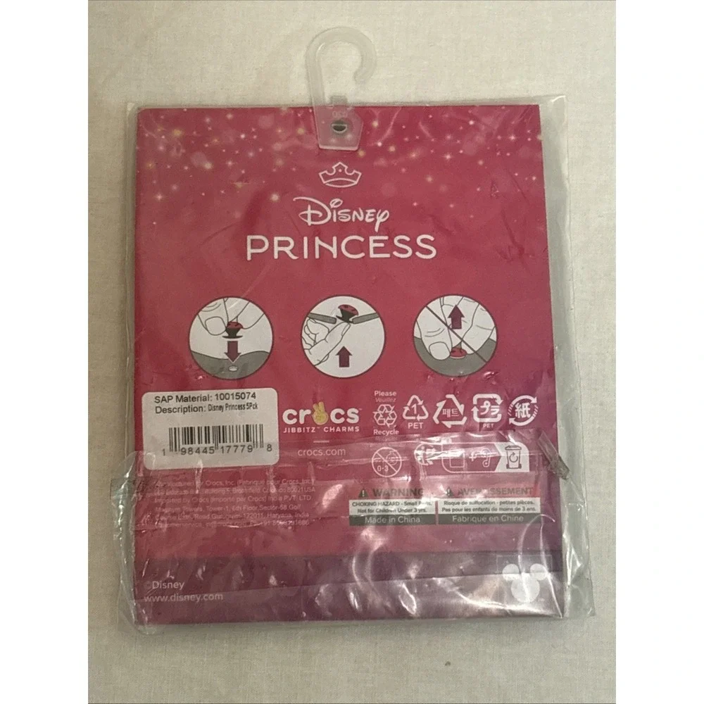 Crocs Jibbitz Disney Princess 5 Pack Shoe Charms Uniquely You Belle Jasmine